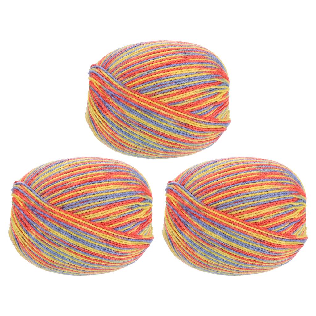 100% Wollgarn 4-fädiges Wollvlies Luxuriöses und weiches Garn Handgefärbtes Garn zum Handstricken Häkeln, 3,52 OZ, 306 Yard 3 Knäuel