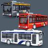 Plastic Bus Kids Model Toy With Inertia Drive Sound Light And Opening Doors