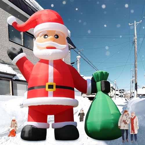 20/26/33/40FT Giant Inflatable Santa Claus Outdoor Christmas Decor Xmas Ornament Huge Blow Up Santa Claus with Light