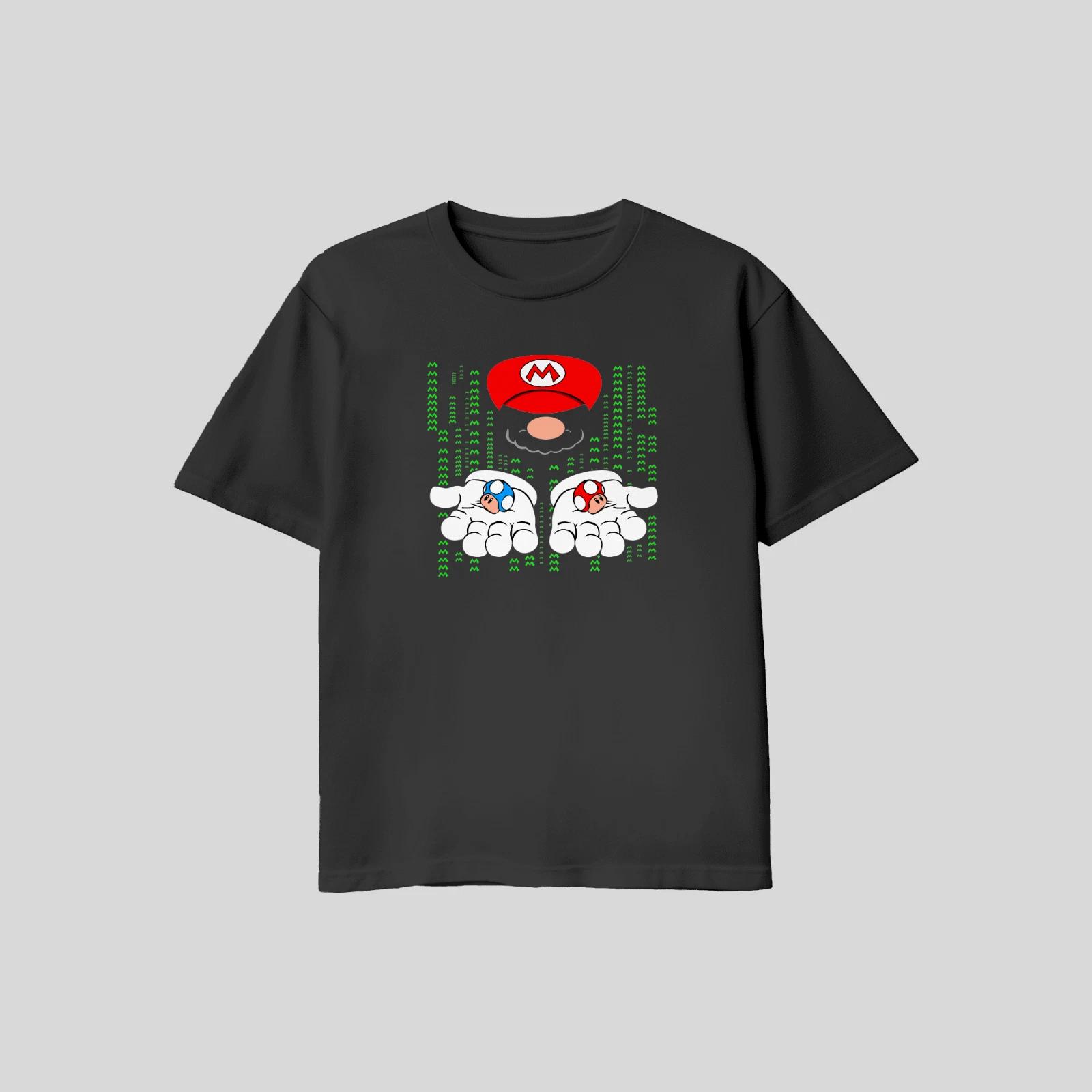 Unisex Adult Casual Graphic The Matrix Super Marios Bros Blue Red P... XXXXL