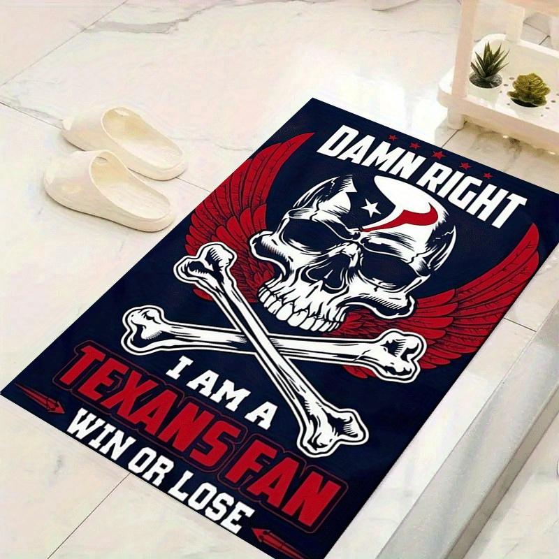 

1pc Texans fan Pattern Area Rug, Anti slip Non Shedding Stain Resistant Carpet 60cm by 90cm