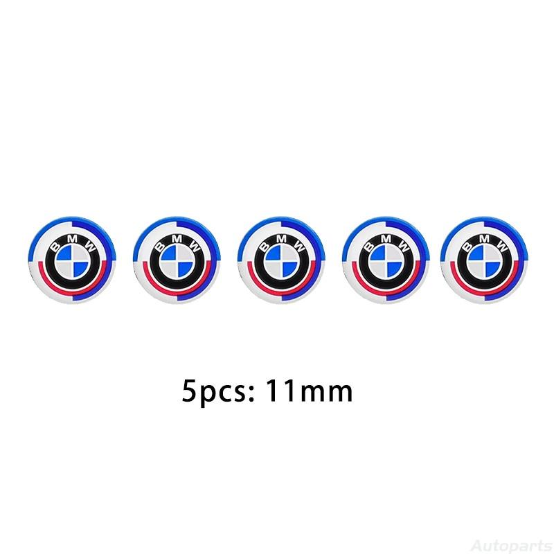 EYUJ8 11mm 14mm Aluminum Car Remote Key Emblem Sticker Auto Accessories For BMW M Power I3 G08 F15 F16 G20 E34 F94 F95 G30 G11 G12 E36