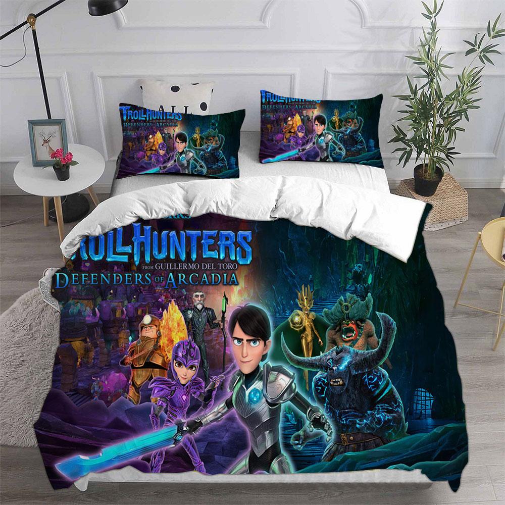Trollhunters Season 1 (2016) Bedding Sets Bed Cover Comforter Duvet Cover Pillow Case 2-3 Pieces Sets Kids Adult Bedroom Decor