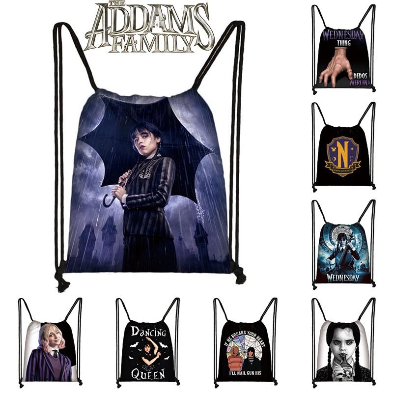 Mittwoch Die Addams Family Turnbeutel mit großer Kapazität Schultasche Reisetasche Kinder