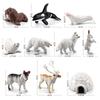 Whale Reindeer Figurine Miniature Seals Walruses Arctic Animal Model Polar Bear Fox Rabbit