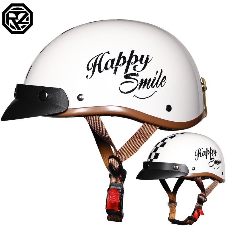 Vintage Half Helmet Summer Electric Vehicle Four Seasons Men's and Women's Electric Vehicle Helmet