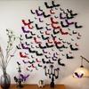 Black & Pink Halloween Bat Wall Stickers for Kids' Room Decoration & Party Ambiance