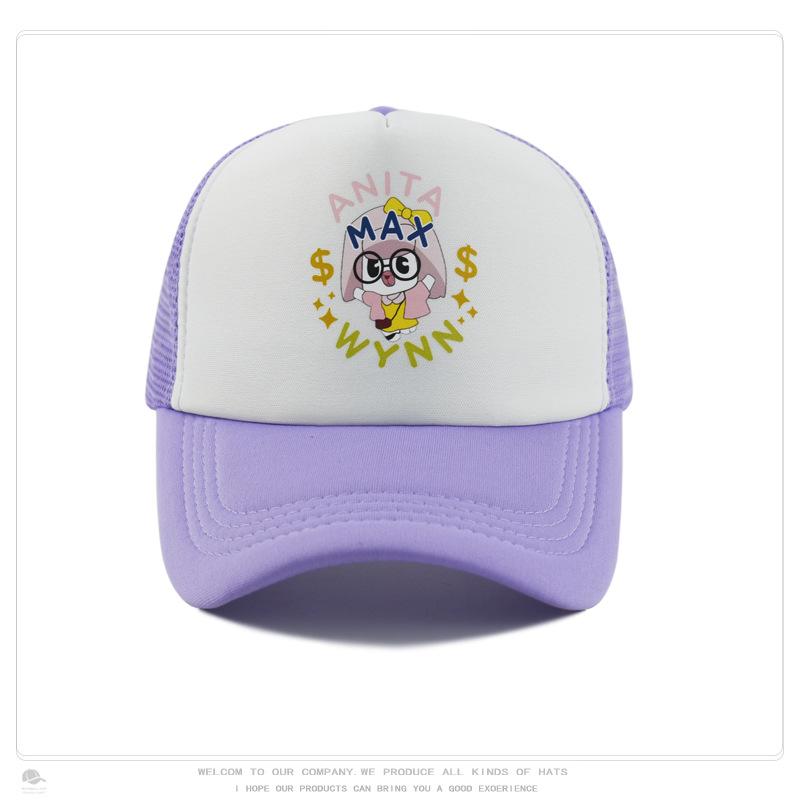 WYNN Cute Cartoon Print Trucker Hat - Mesh Sponge Baseball Cap
