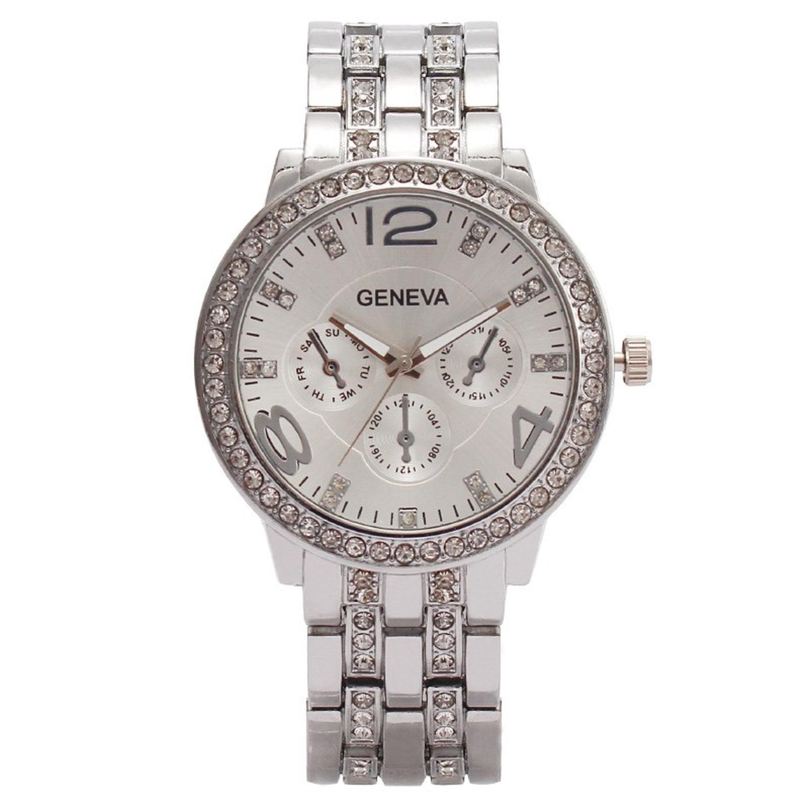 

Женские модные кожаные часы One Size серебряный