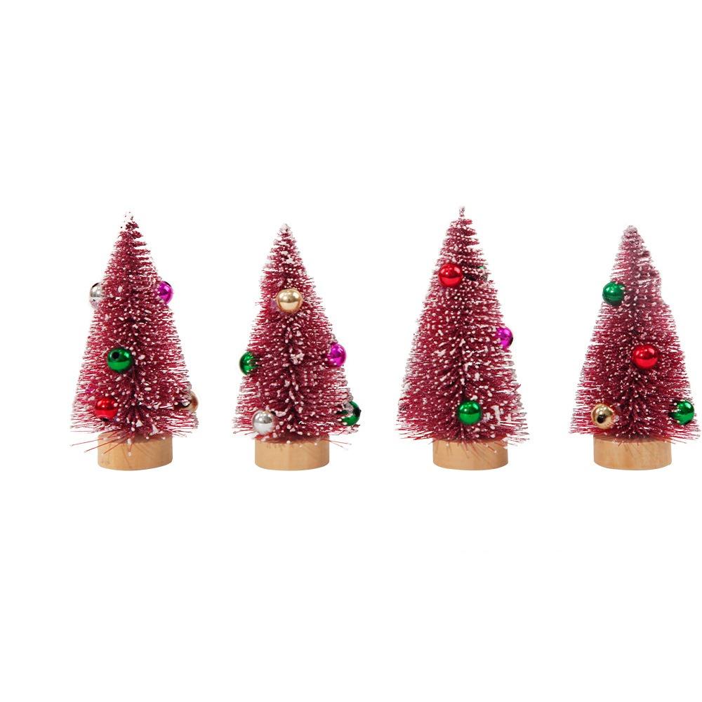 4pcs Plastic Mini Christmas Tree Gradient Artificial Xmas Pine Tree  Party Favors