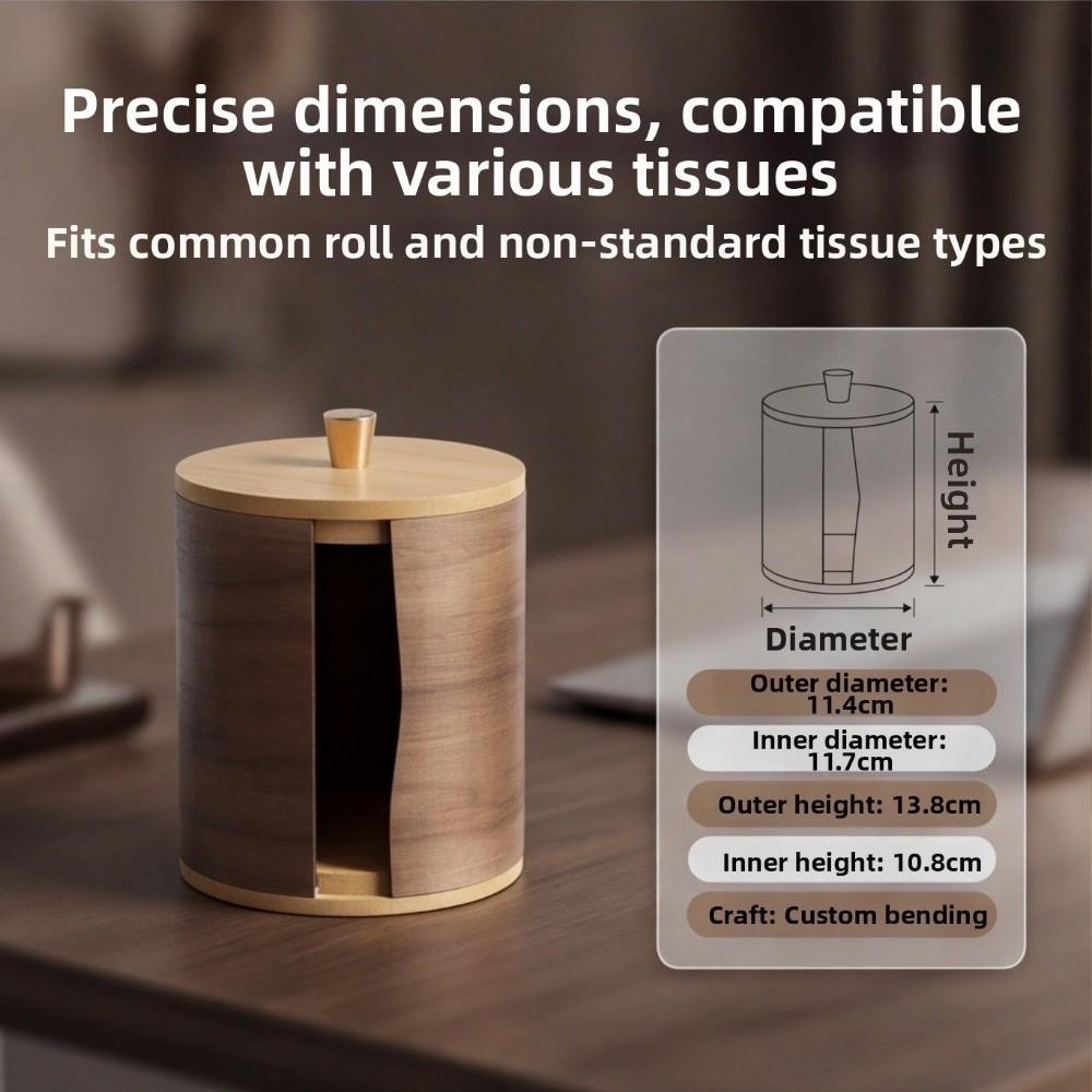 Wooden Roll Paper Dispenser Retro Toilet Paper Holder Creative Tissue Storage Box Living Room