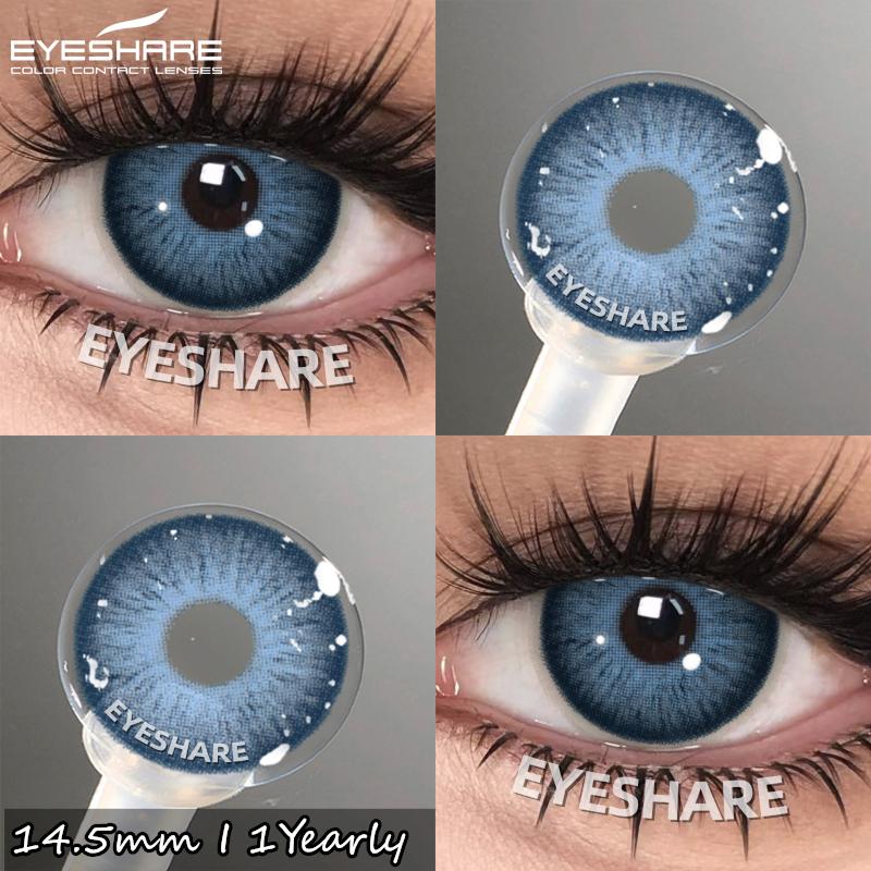 Eyeshare 2pcs NEW Natural Color Contact Lenses Fashion Blue Eyes Lenses Gray Beautiful Pupils Brown Eyes Contacts Colorful Lens