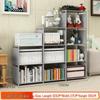Large Combination Bookshelf: Floor-Standing Storage Rack with Desktop Steel Pipe Shelves for Kids