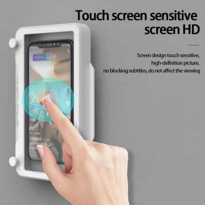 Wandmontierter Touchscreen-Handyhalter, Badezimmer, versiegelte Schutzhülle, Aufbewahrung, wasserdichte Badezimmer-Aufbewahrungsbox