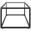 Black Coffee Table with Tempered Glass 100 X 50 X 35 Cm