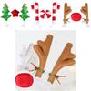 Festive Christmas Car Decoration Candy Cane And Reindeer Antlers Charming Holiday Decor