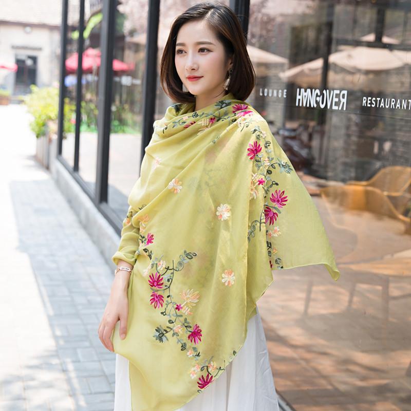 Jarní/Léto nový dámský hedvábný šátek 90 * 180 cm Simulovaný čtvercový šátek z hedvábného kepru Módní velký čtvercový šátek s potiskem Profesionální šátek