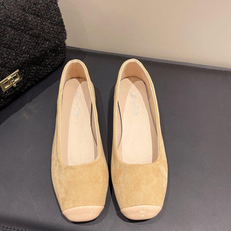 Retro semišové baleríny Dámské Pohodlné Kulatá špička Nízké Mary Jane boty Elegantní Dámské nazouvací Designové baleríny Obuv na řízení