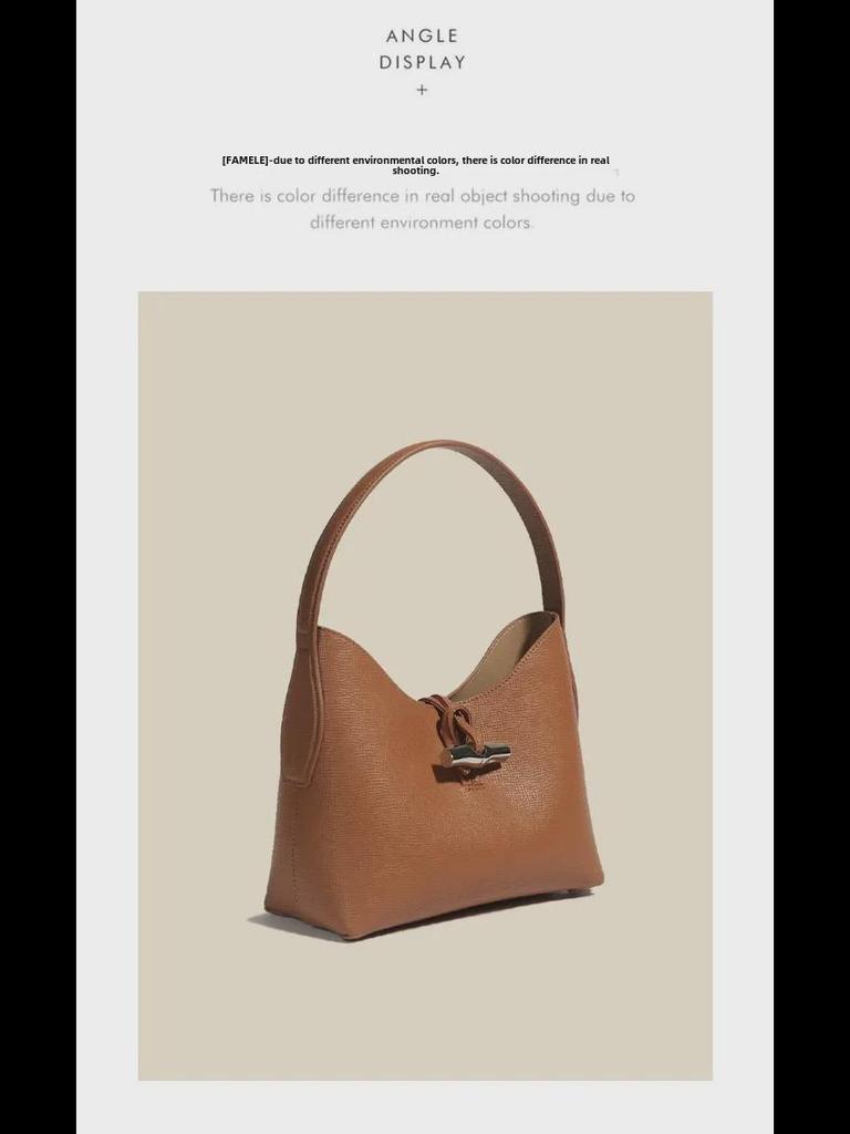 2024 Genuine Leather Bamboo Shoulder Bag: Spring/Summer High-End European & American Fashion