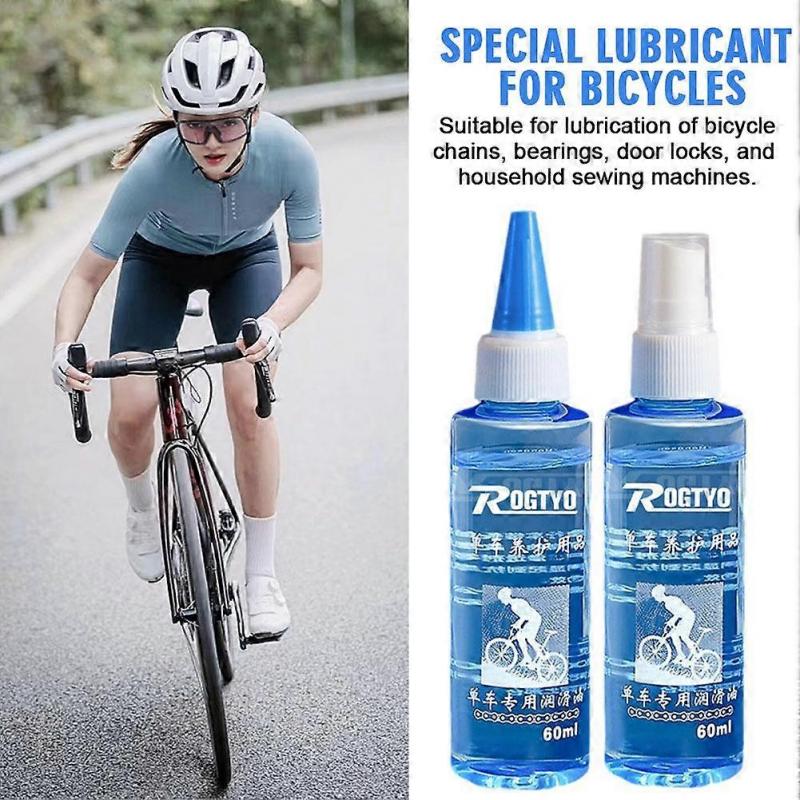 Bicycle Chain Lubricant Oil 60ml Rust Prevention Dual Spray Dropper Head For Bike Bearings Locks Sewing Machine Maintenance