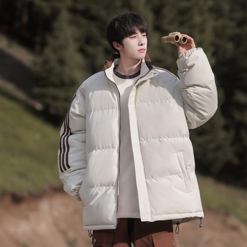 VUUG Men's American Three-Stripe Stand-Collar Winter Padded Jacket