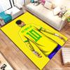 Soccer Star in Yellow Jersey Patterned carpet, non slip mat suitable for living room and bedroom sofas