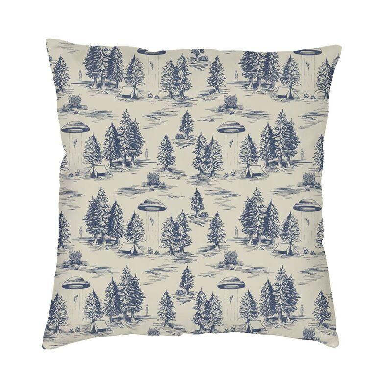 Red And White Toile De Jouy Cushion Covers Sofa Home Decor Square Throw Pillow Cover 45x45cm