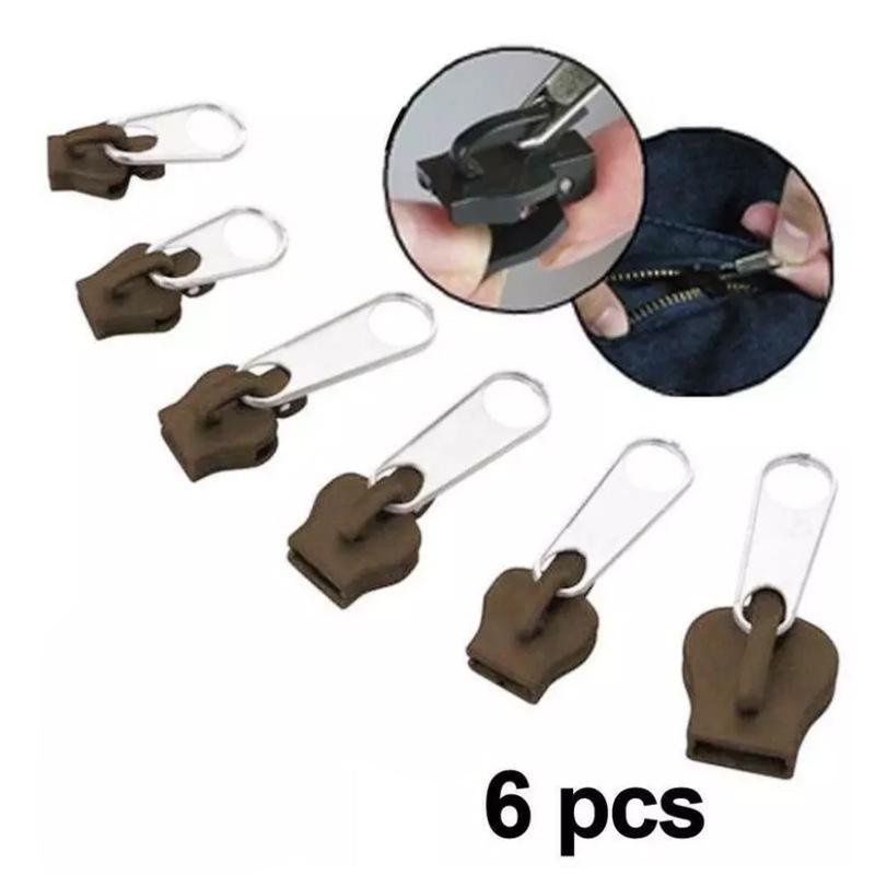 6pcs Instant Zipper Universal Instant Fix Zipper Repair Kit Replacement Zip Slider Teeth Rescue New Design for DIY Sew