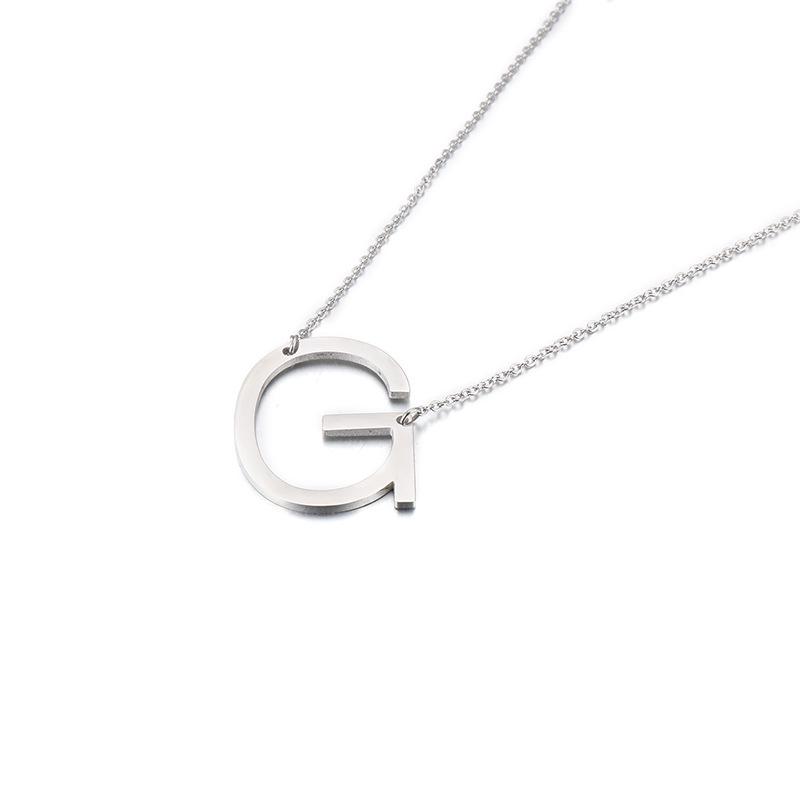 Kalen Clavicle Necklace: 26 English Letter Titanium Steel Necklace for Women - Simple and Elegant Design