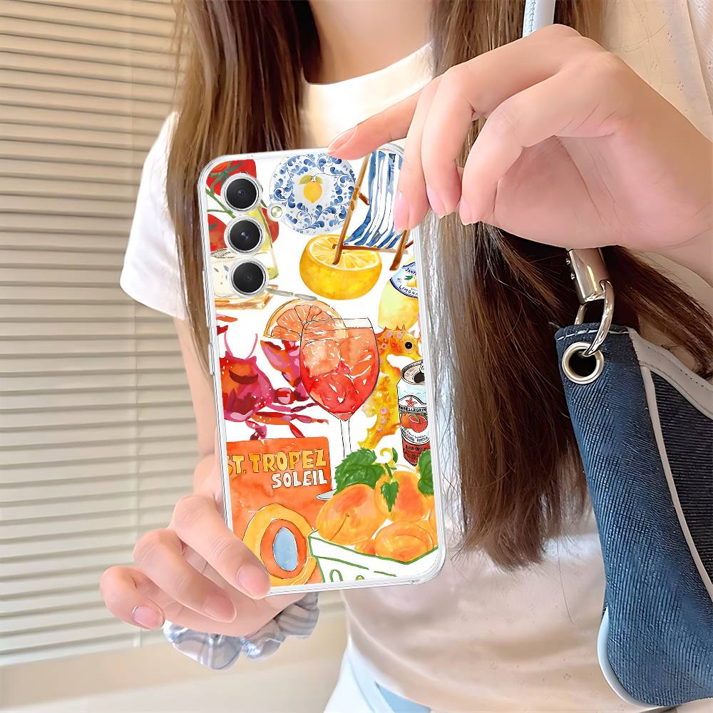 New Hot Fashion Spritzs Aperols HD Clear Transparent Phone Case For Samsung Galaxy A52,A12,A51,S24,S23,S22ULTRA,S21 Edge,S20LITE