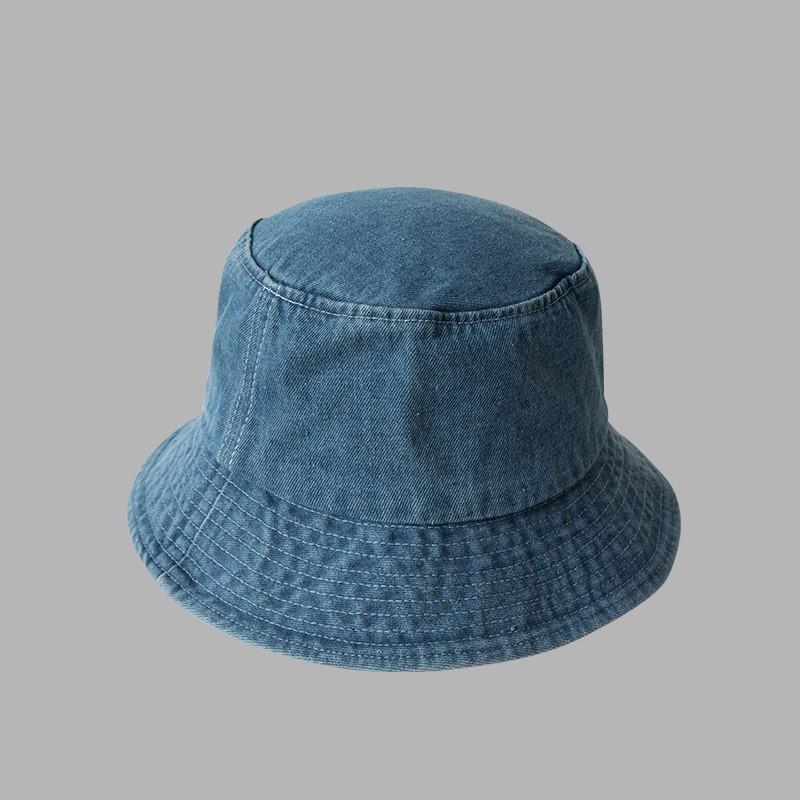Women Washed Cotton Denim Bucket Hat Spring Summer Wide Brim Sunscreen Cowboy Fishermen Cap Ins Korean Girl Outdoor Travel Hats