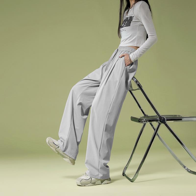 2023 Women's Plus Size Ice Silk Quick-Dry Wide-Leg Casual Pants