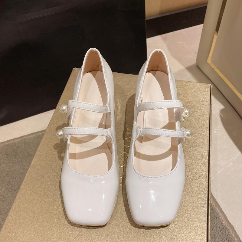 Fashion Pink Double Breasted High Heels for Women 2024 Summer New Thick Heeled Square Toe Japanese Gentle French Mary Jane Women's Shoes