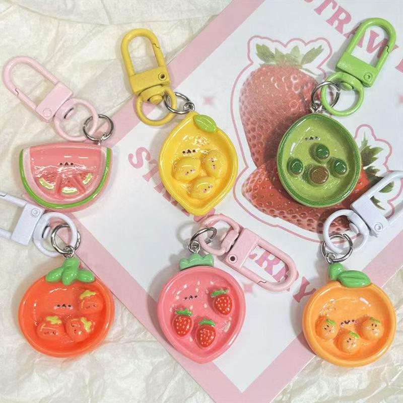 1Pcs/5Pcs Cute Fruit Keychain Wallet Strong And Durable Decoration Women Keychain Hanging On Backpack Keychain Gifts