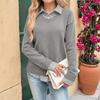 Women's Striped Knit Pullover Sweater Loose Fit Long Sleeve Casual Top