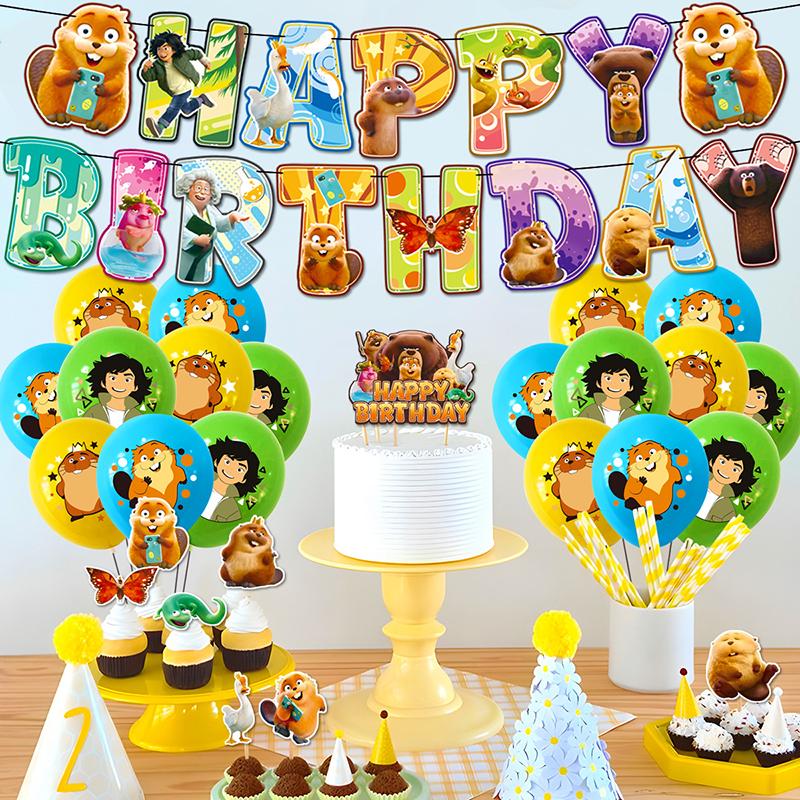 Birthday Cartoon Decorations Party Favors New Anime Figure Birthday Decorations Cute Ballons Plates Cups Tablecloth Accessories