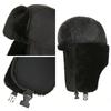 Men's Winter Trapper Aviator Trooper Earflap Warm Russian Waterproof Ski Hat Bomber Cap Russian Warm Ear Protectors Hats