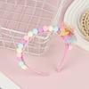 Cute Rainbow Balls Flower Hair Bands Princess Headband Sweet Plush Head Hoop Baby Girls Headwear Accessories