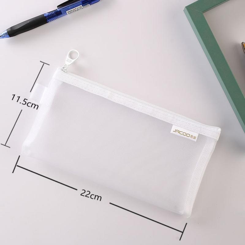 Small Visible Mesh Nylon Cosmetic Bags Brushes Lipstick Makeup Organizer A6 22x11.5cm Students Stationery Pencil Case Card Pouch