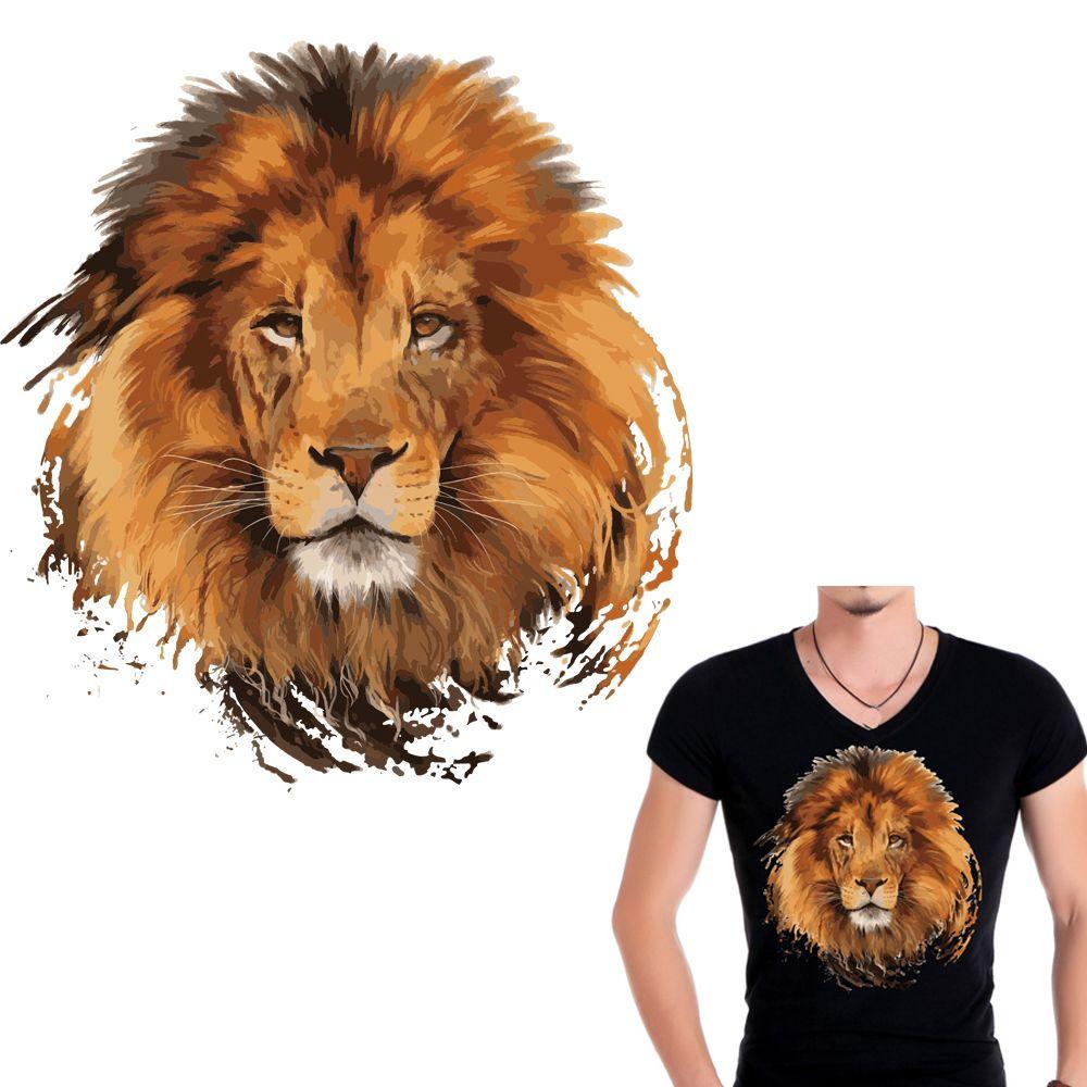 Press Washable Clothes DIY Printing Iron On Appliques Lion Patches Heat Transfer Stickers