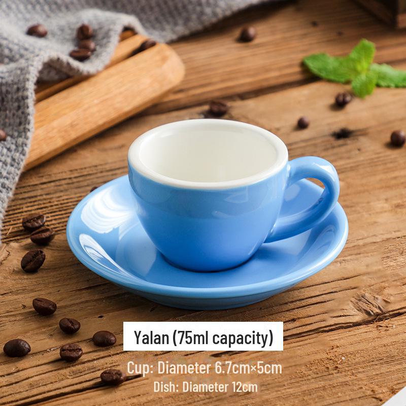 75ml European Style Cappuccino & Espresso Cup and Saucer Set for Afternoon Tea