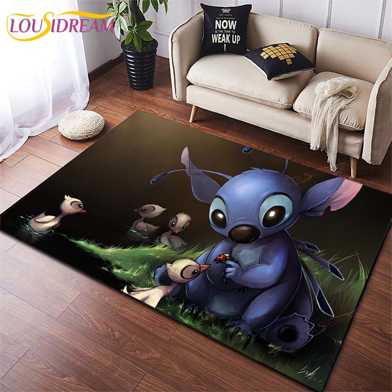 Anime Stitch 3D-Druck Teppich für Küche Fußmatte Schlafzimmer Teppiche für Wohnzimmer Waschküche Badezimmer Rutschfeste Bodenmatte