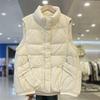 Women S Short Stand Collar Padded Vest Loose Fit Winter Casual Outerwear