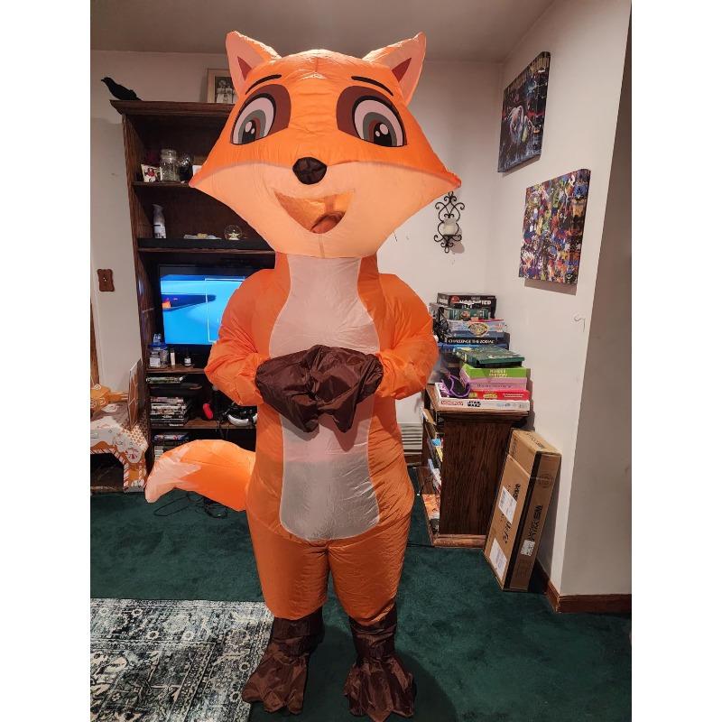 Nafukovací sváteční kostým roztomilá liška jednodílný párty nafukovací převlek Halloween Vánoce vtipný oblek cosplay párty kostým