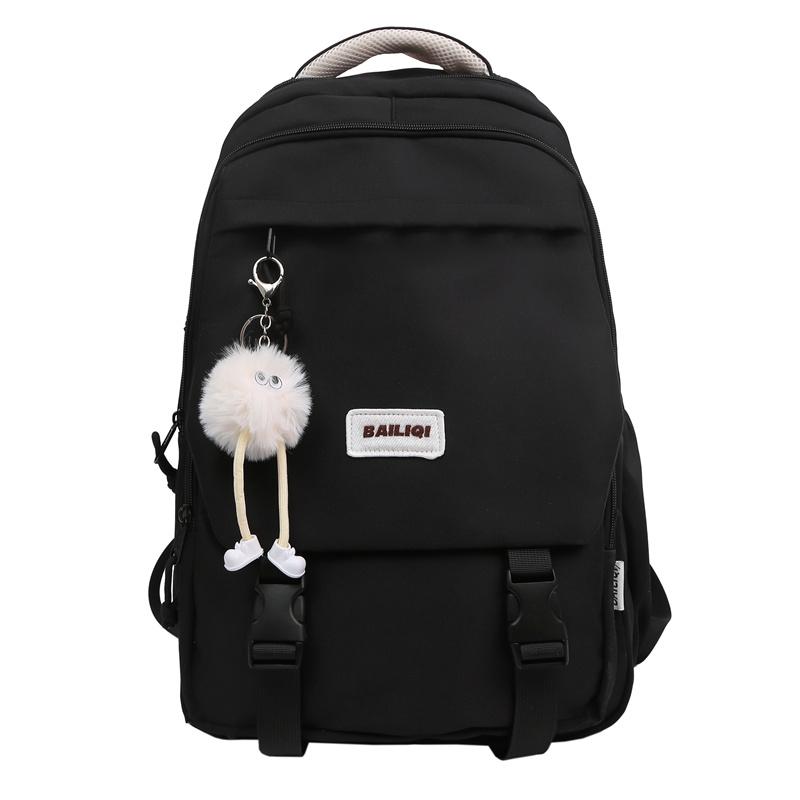 

Однотонный школьный рюкзак для женщин, легкий рюкзак Small чёрный