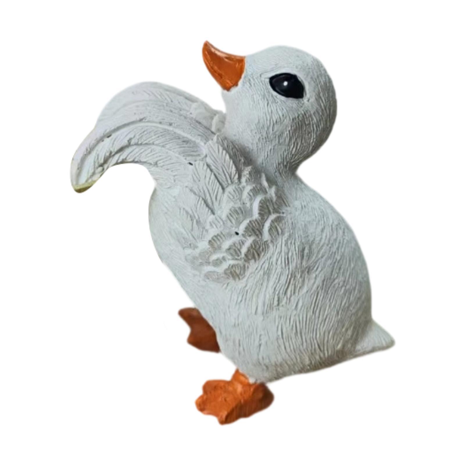 

Duck Flower Pot Hugger Miniature Figurine Resin Animal Sculpture for Decorative Garden Accessories белый