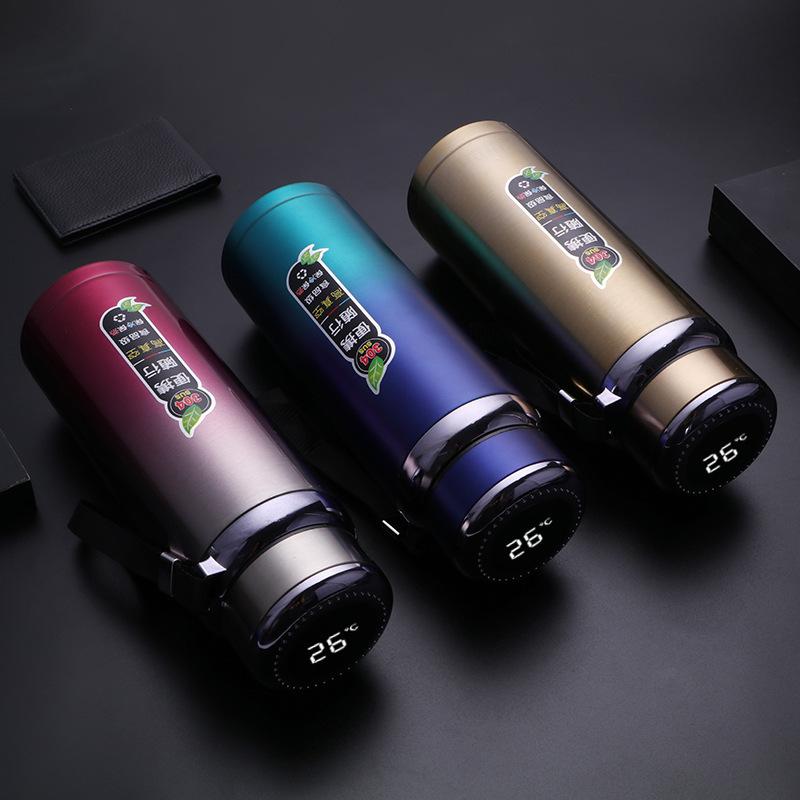 Intelligence Large Capacity Thermos Cup 800ml Vacuum Flasks Portable Stainless Steel Thermos Cup Water Bottle Travel Tea Mug Office Thermos Cup