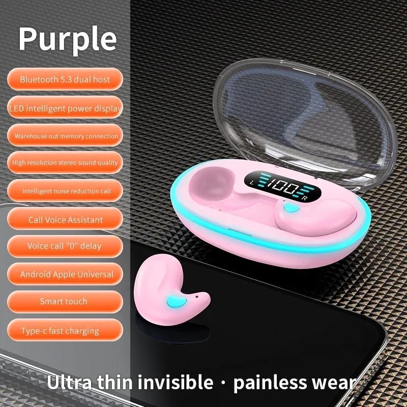 Sleeping Earbuds Wireless Mini Headphones For Work TWS Bluetooth Earphones Stereo Hidden Headset with Mic HD Call Waterproof X55