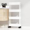 Storage Shelf with 360-Degree Wheels Versatile 4-Tier Rolling Cart Space-Saving Removable Multi-Tier Shelf
