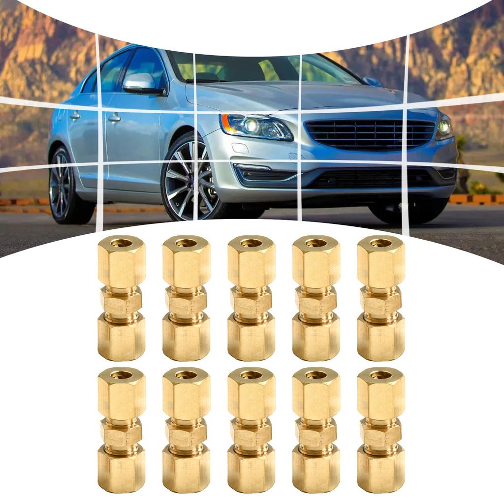 10pcs Car Brake Line Connector Joint For Brake Line Without Flaring 4.75mm 3/16" OD Tube Hydraulic Brake Lines Union